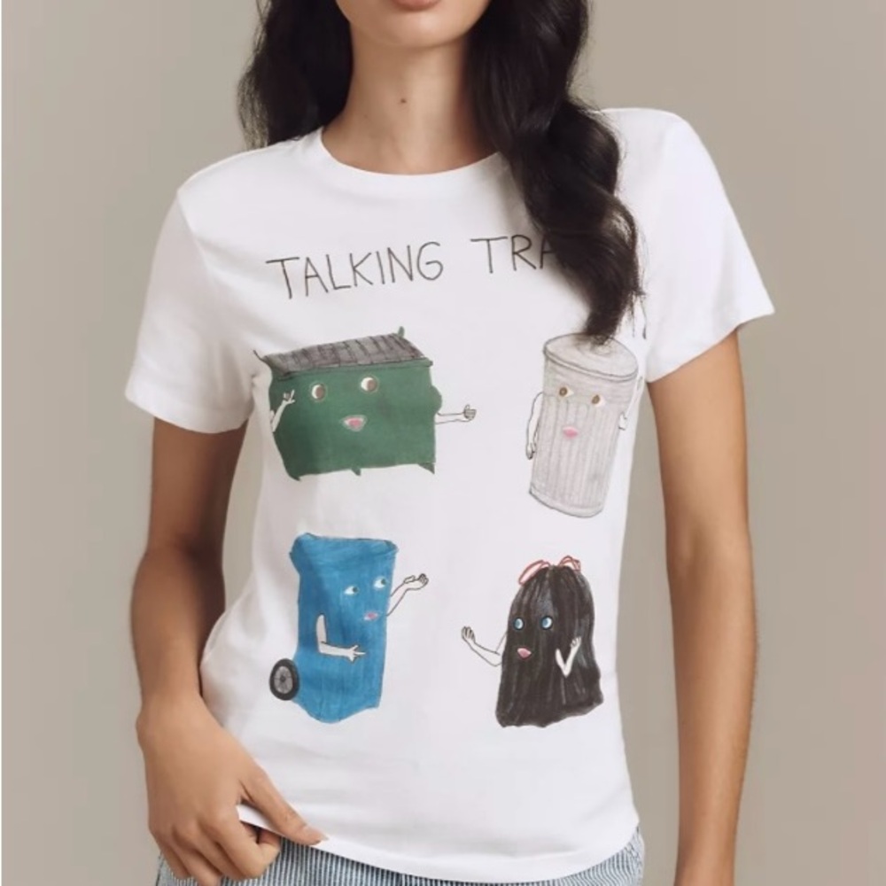 Unfortunate Portrait Talking Trash Graphic Tee White Graphic Tee
